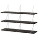 Option: An empty black wall shelf named BERGSHULT with three tiers and white metal brackets, providing a modern minimalist design.