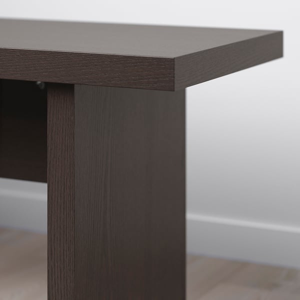 BERGSHYTTAN Bench, dark brown ash veneer, 210x38 cm