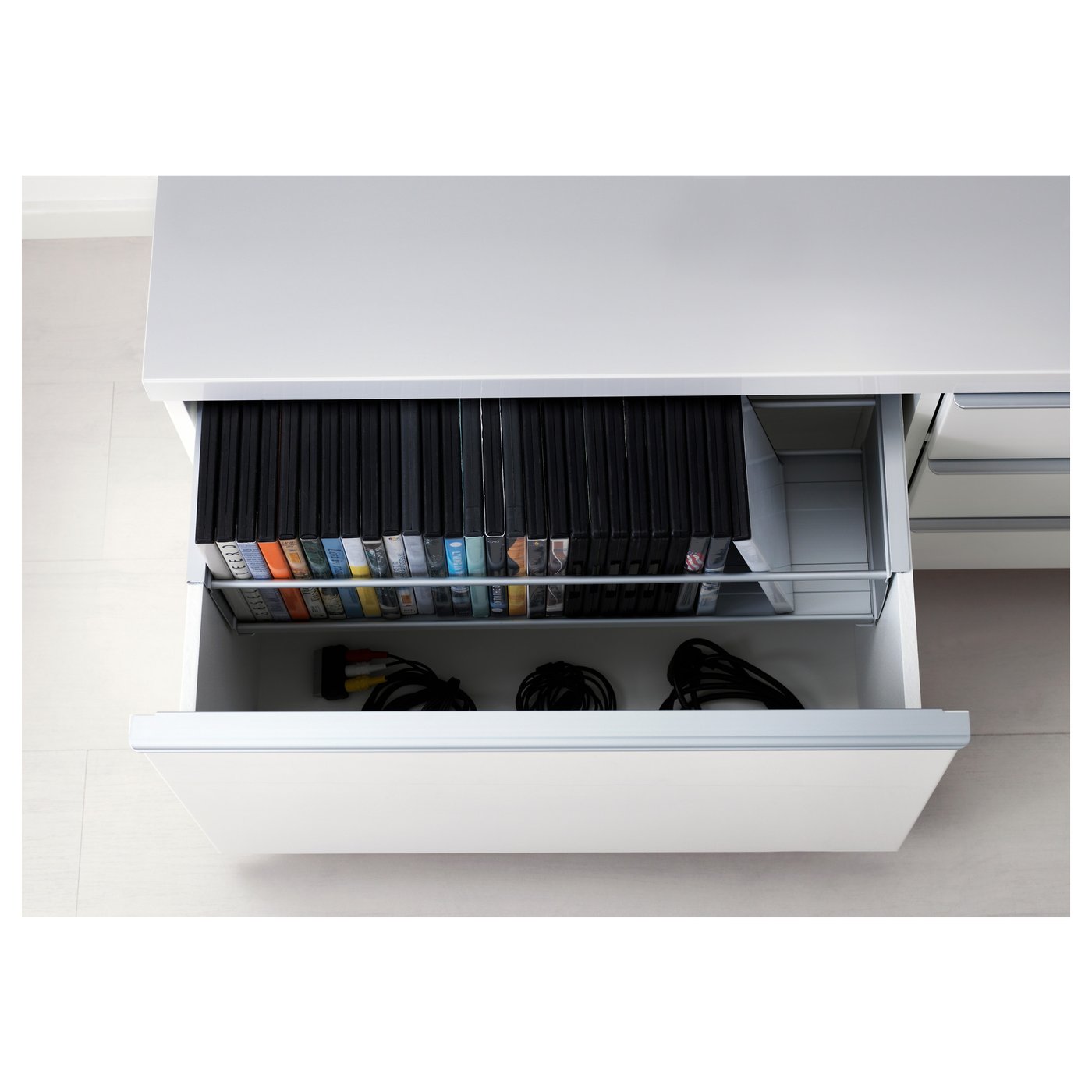 BESTÅ BURS TV bench, high-gloss white, 180x41x49 cm - IKEA Austria