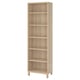 Option: BESTÅ bookshelf, light beige, tall, rectangular, minimalist design, open shelves.