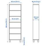 Illustration with measurements for the product: BESTÅ.