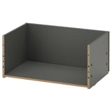 Black BESTÅ drawer, rectangular shape with wooden sides.