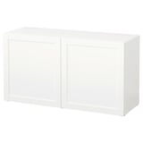 BESTÅ white storage unit - rectangular cabinet with door, simple design.