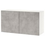 BESTÅ storage unit, grey-white, rectangular, modern design, concrete effect doors.
