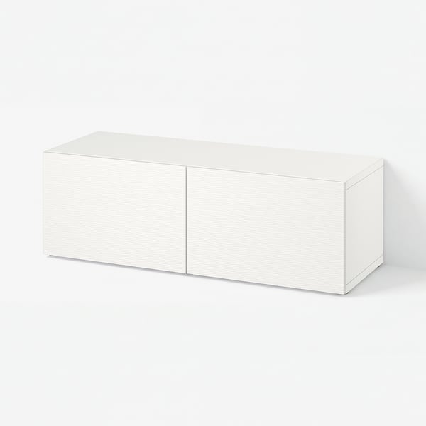 BESTÅ Shelf unit with doors, white/Laxviken white, 120x42x38 cm