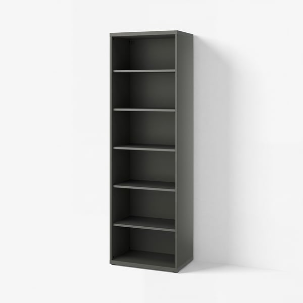 BESTÅ Shelving unit, with 5 shelves/dark grey, 60x40x193 cm