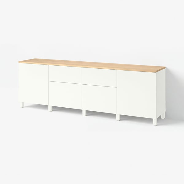 BESTÅ Storage combination, white/Lappviken white, 240x42x76 cm