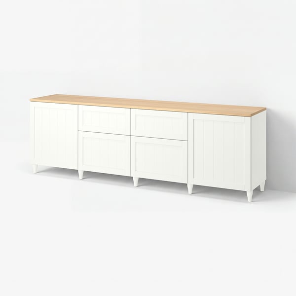 BESTÅ Storage combination, white/Pipmakare white, 240x42x76 cm