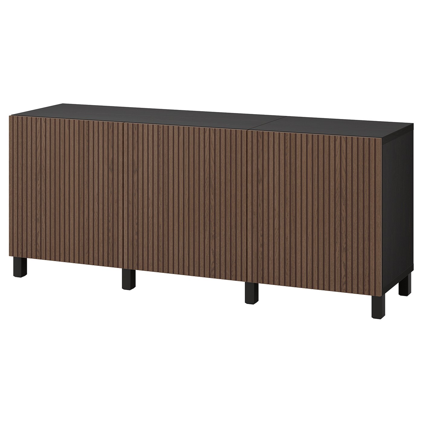 BESTÅ storage combination with doors, black-brown Björköviken