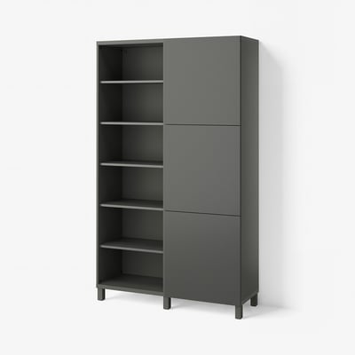 BESTÅ Storage combination with doors, dark grey/Lappviken/Stubbarp dark grey, 120x42x202 cm