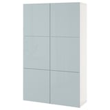 Ikea BESTÅ light grey cabinet, rectangular, six-door storage unit.