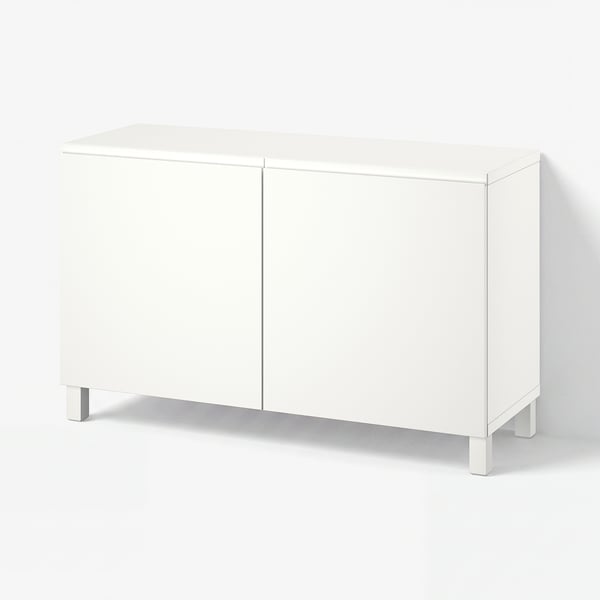 BESTÅ Storage combination with doors, white/Västerviken/Stubbarp white, 120x42x74 cm