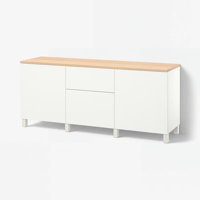 BESTÅ Storage combination with drawers, white/Lappviken/Stubbarp white, 180x42x76 cm
