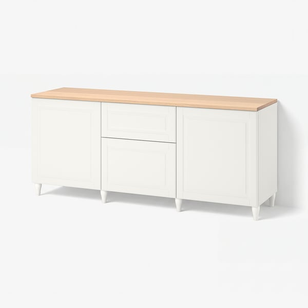 BESTÅ Storage combination with drawers, white/Smeviken/Kabbarp white, 180x42x76 cm