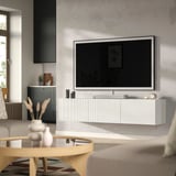 BESTÅ TV bench with doors, white/Förvaltare white, 180x42x38 cm