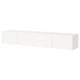 BESTÅ TV bench with doors, white/Selsviken high-gloss white, 240x42x38 cm