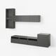 BESTÅ TV storage combination/glass doors, dark grey Lappviken/Sindvik dark grey, 300x42x211 cm