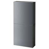 Grey ikea BESTÅ wall cabinet, sleek design with two doors.