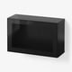 BESTÅ Wall-mounted cabinet combination, black-brown Glassvik/black clear glass, 60x22x38 cm