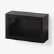 BESTÅ Wall-mounted cabinet combination, black-brown/Sindvik black-brown clear glass, 60x22x38 cm