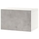 White BESTÅ storage unit, rectangular shape, grey textured front, flat top, modern design.