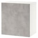 Ikea BESTÅ grey cabinet, square-shaped with concrete effect texture, white trim, and one door.