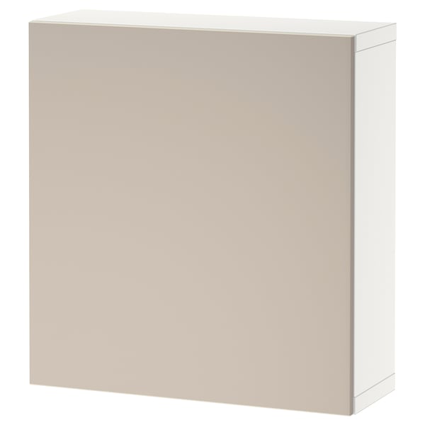 A BESTÅ storage unit in beige. Its rectangular with clean lines, offering a sleek and minimalist design for organizing space.