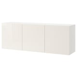 White BESTÅ wall-mounted cabinet with smooth finish, sleek design.