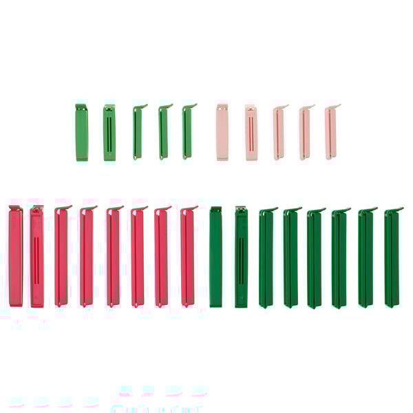 BEVARA seal clips, assorted colors, plastic. Rectangular, secure lock design, arrange neatly.