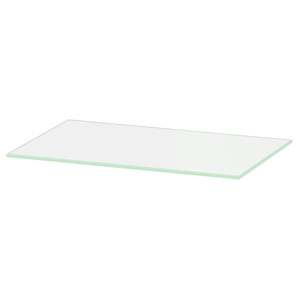 This image shows a BILLY bookcase shelf with clear glassadjustable shelf glass, rectangular, modern.