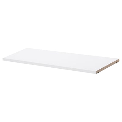 White BILLY bookshelf, rectangular, simple design, particleboard & polypropylene plastic.