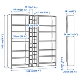 Illustration with measurements for the product: BILLY.