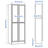 Illustration with measurements for the product: BILLY.