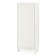 BILLY white bookcase with frosted glass door, rectangular, modern design.