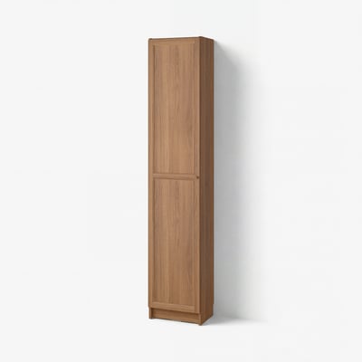 BILLY / OXBERG Bookcase with doors, brown walnut effect, 40x30x202 cm