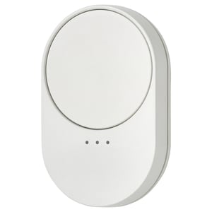 BILRESA white oval remote control with a smooth finish and a round dial.