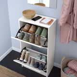 BISSA shoe cabinet: stores multiple pairs, space-saving, adjustable compartments.