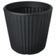 Black ribbed plastic planter
