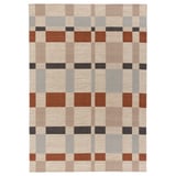 Handwoven BLÅLJUS rug, multicolor checkered, rectangular, wool and jute blend.