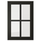 Black BODBYN glass door with dark aesthetic, bevelled frame, and tempered glass. Classic, sophisticated design, perfect for kitchen.