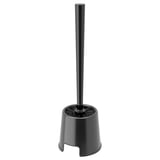 BOLMEN black toilet brush, simple, durable plastic design, round base, metal handle.