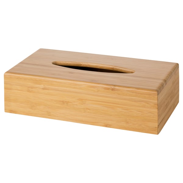 BONDLIAN bamboo tissue box, natural color, rectangular shape, simple design.