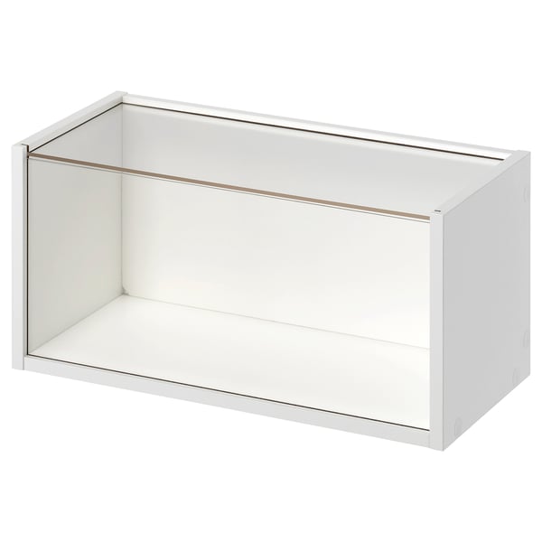 Ikea BRÄNNBOLL white wall display cabinet with clear panels.