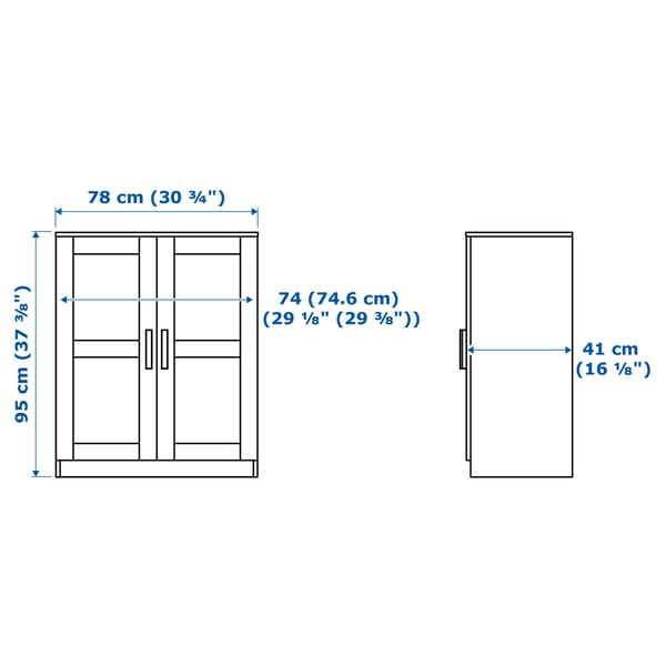 Illustration with measurements for the product: BRIMNES.