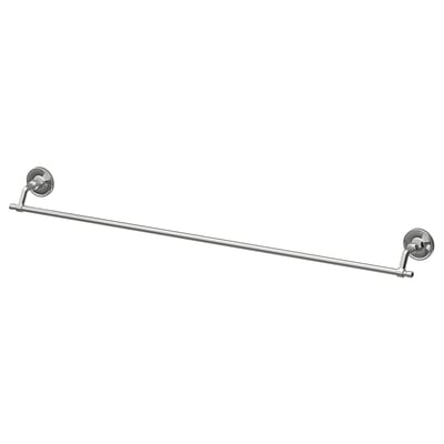 A BROFJÄRDEN chrome towel bar, wall-mounted, with sleek, minimalist design and hidden screws.