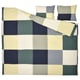 BRUNKRISSLA duvet with green/white check, soft cotton blend.