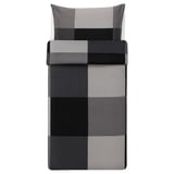 Black, gray BRUNKRISSLA bedding set, rectangular, checkered pattern.