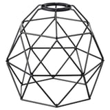 Black BRUNSTA lamp shade, geometric, metallic, modern-minimalist.