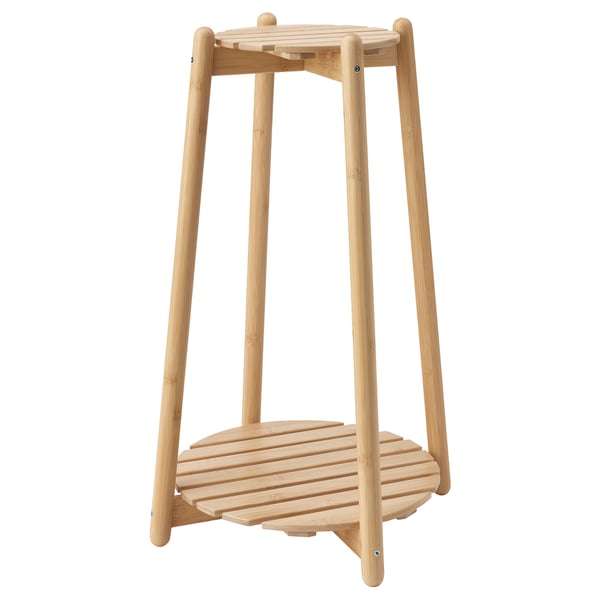 Bamboo plant stand, 3-legged, light brown