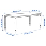Illustration with measurements for the product: DANDERYD.